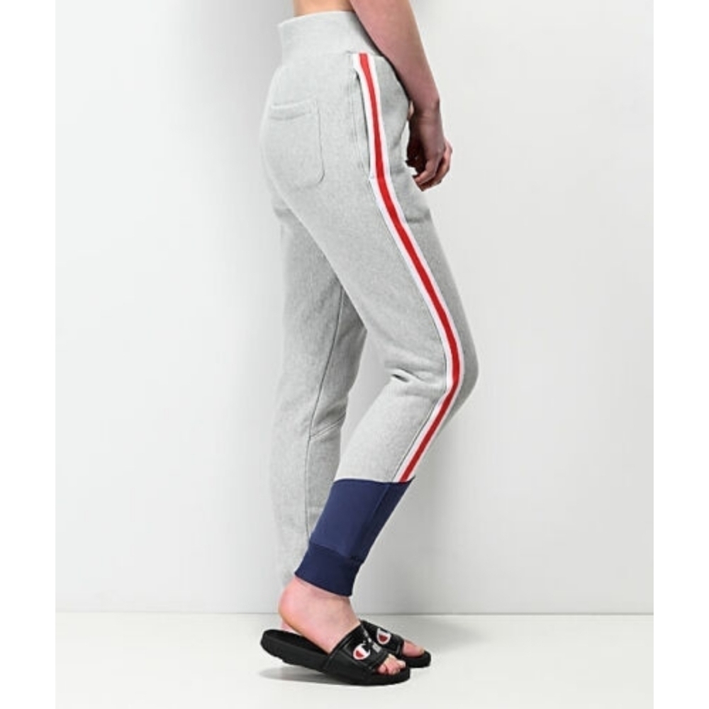 Champion Reverse Weave Jogger Size XS Sweatpant Women Gray Colorblock High Rise